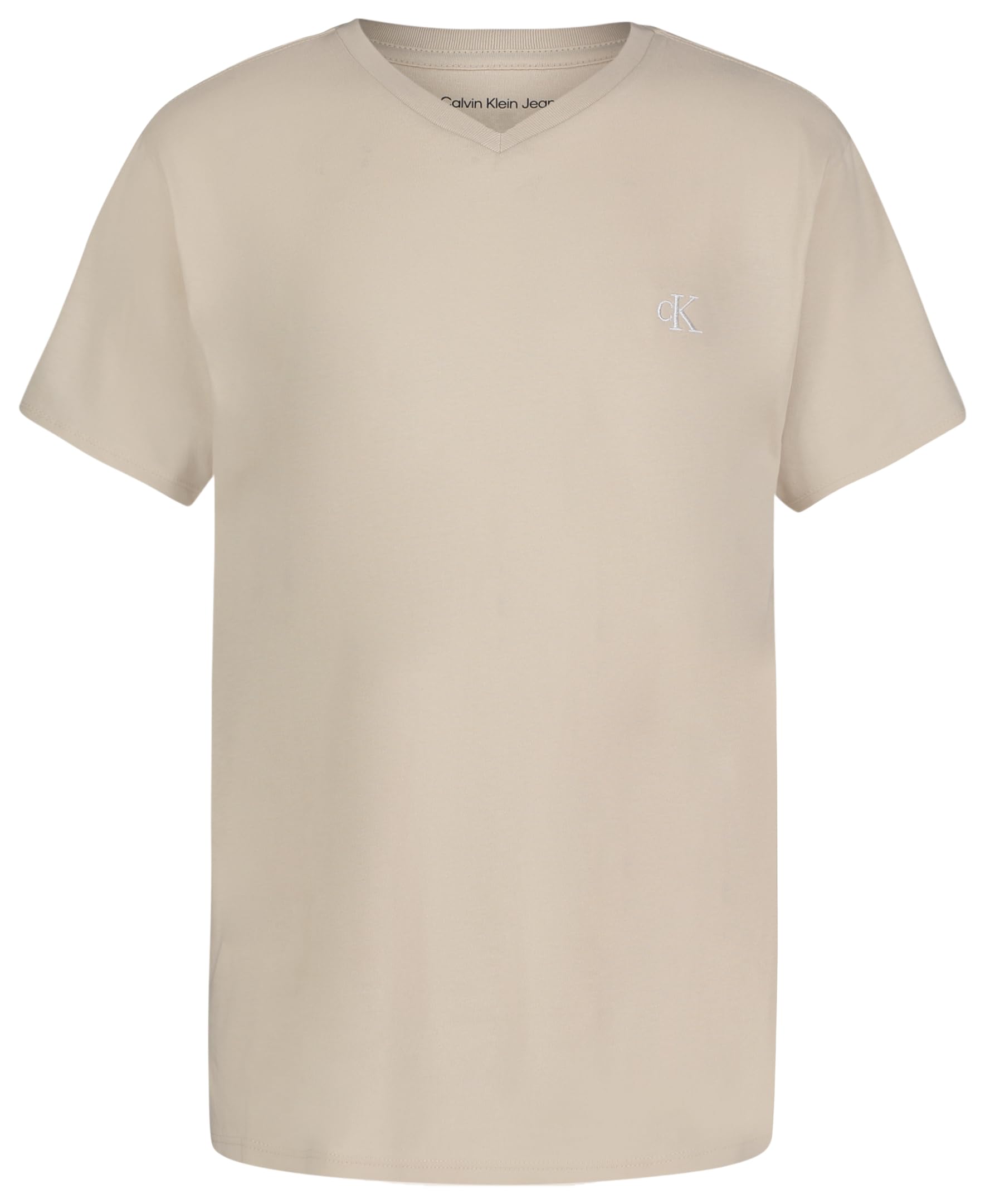 Calvin Klein Boys' Short Sleeve Solid V-Neck T-Shirt, Soft, Comfortable, Relaxed Fit